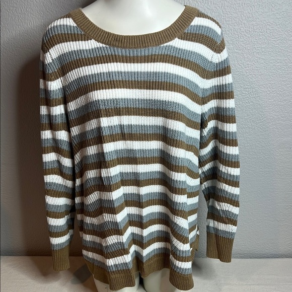 Lane Bryant Striped Ribbed Knit Sweater - Size 14/16 - Picture 1 of 6